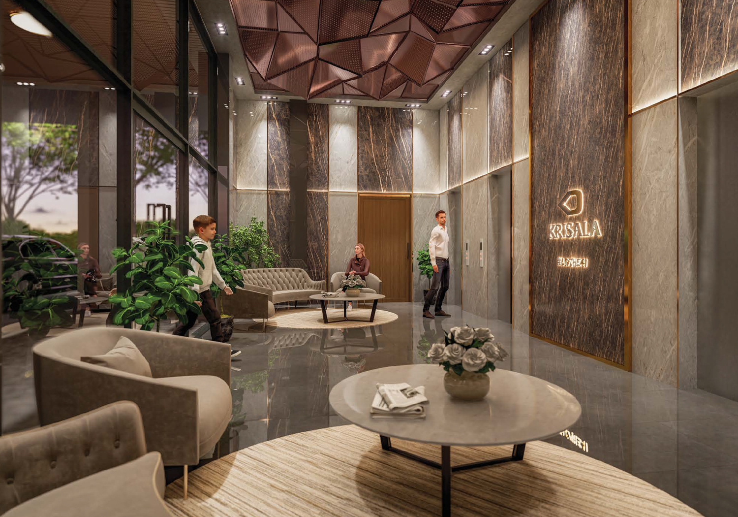 Exterior view of Krisala Aventis &mdash; photo gallery, images, brochure, amenities, cost sheet, price breakup, availability details, RERA number, RERA certificate, possession date, layout plan, logo, floor plan, master plan, and location map showcasing project highlights and features.